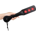 12.8 Inch Faux Leather Spanking Paddle - Black - 3 Stars
