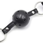 Breathable Open Leather Collar with Gag Ball