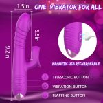 Thrusting Clitoral 5 Speed Flapping Rabbit Vibrator - Purple