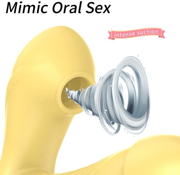 Dual Clitoral Sucking & Licking G-Spot Vibrator – Yellow