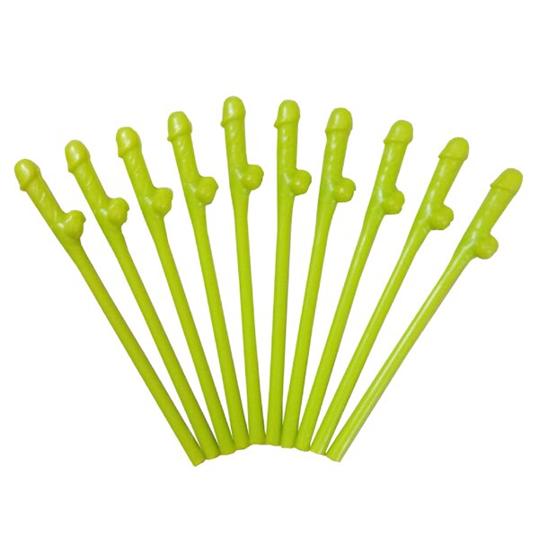 50pcs lot Hens Party Joke Sex Toys Dicky Sipping Green Color Straw Drinking Penis Straws