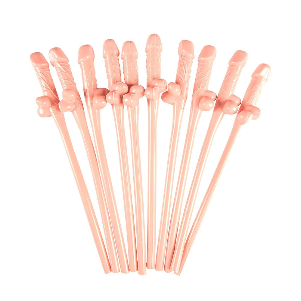 Bachelorette party supplies plastic nude colour penis straws 2000x