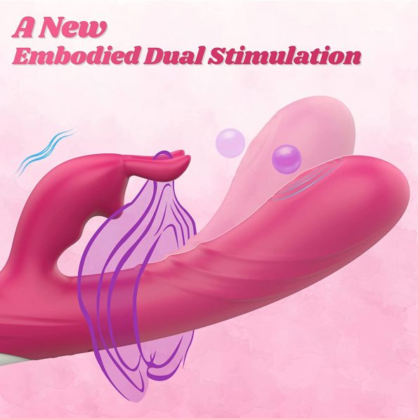 Curved Wiggling Motion Rabbit Vibrator Pink 1