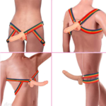 Rainbow Pride Collection Strap On Harness Set 8 Inch
