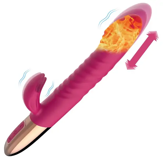 In Heated Thrusting G Spot & Clitoral Rabbit Wine Red