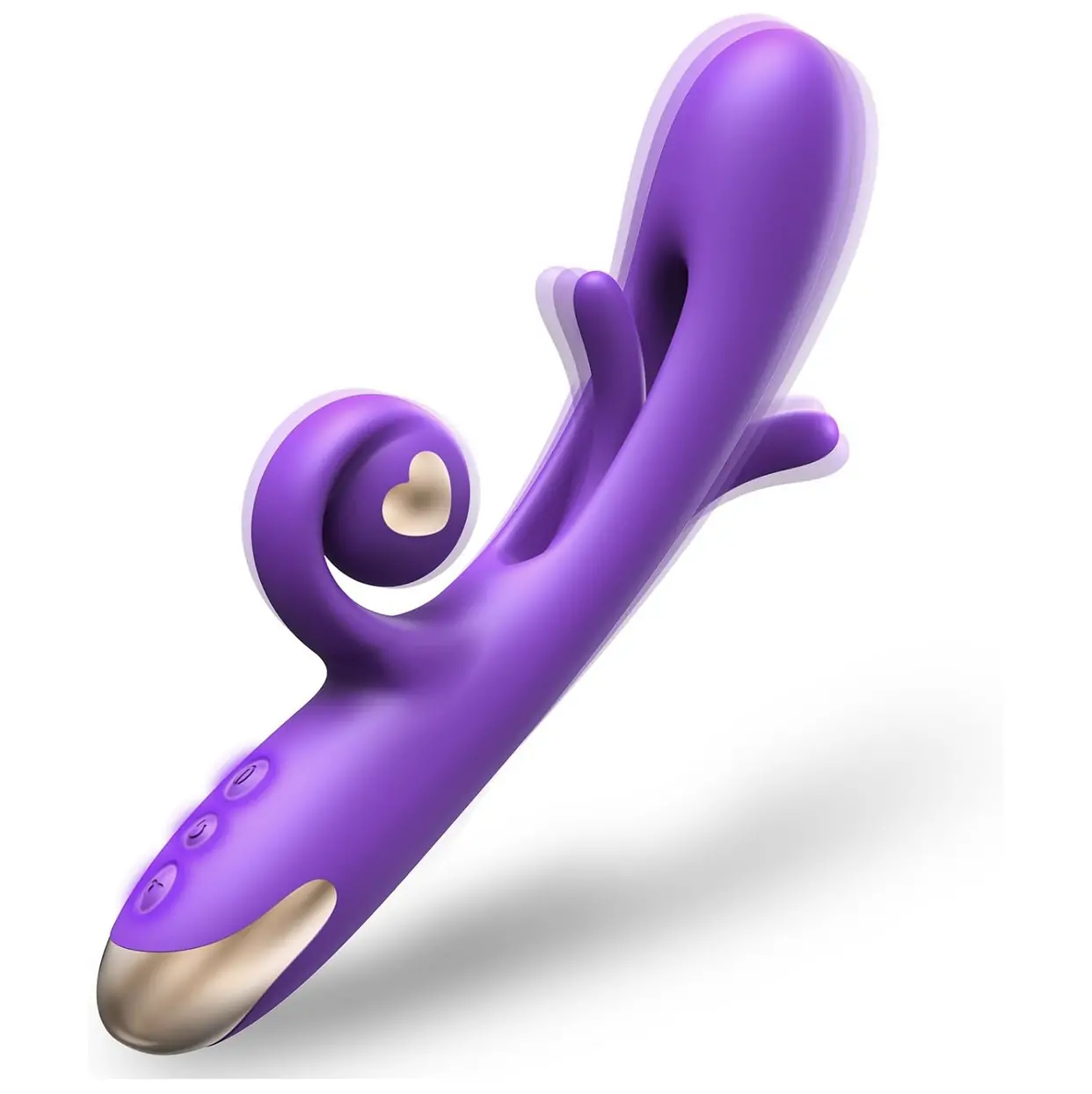 Silicone Rechargeable Flapping Rabbit Vibrator Purple