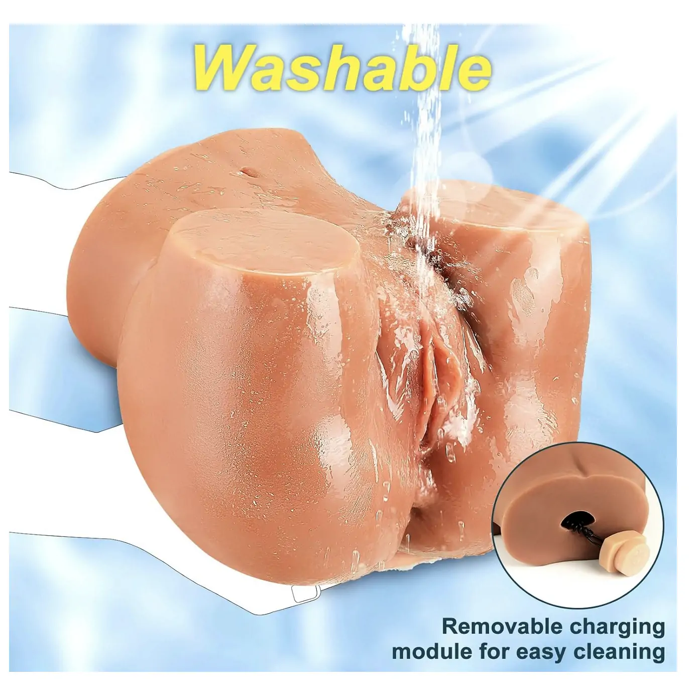 Vibrating Realistic inch Half Doll Masturbator for Men lbs Tan