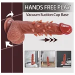 Fantasy Series Strap On Set Thick Thrusting and Vibrating Monster Dildo With Thorns Inches Flesh Only Remote