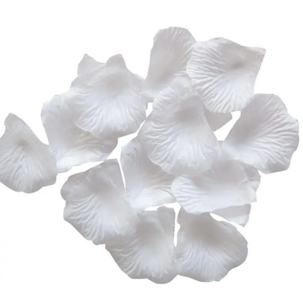 Artificial Fake Silk Rose Petals White